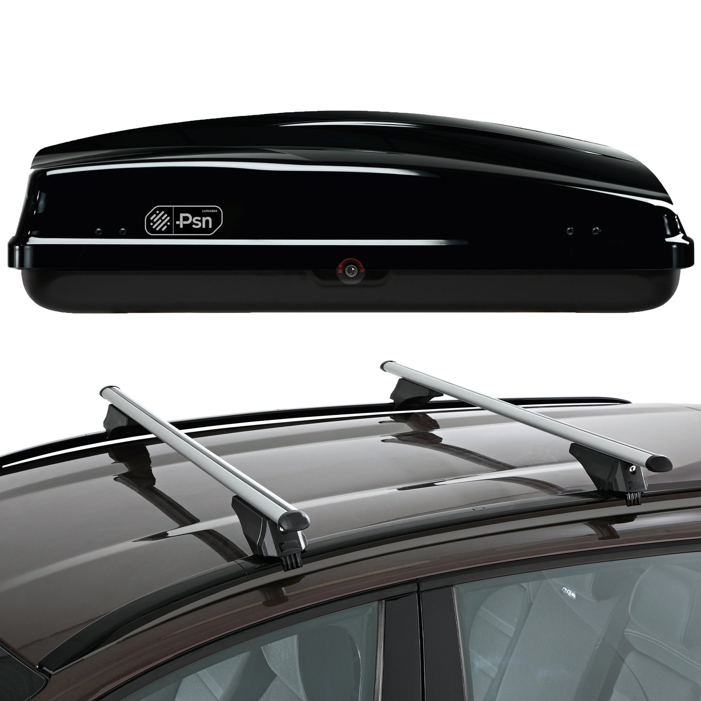 PSN CargoBox Araç Üstü Port Bagaj - 310 Litre - Parlak Siyah (Hatchback / Compact Sedan)